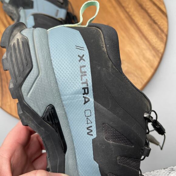 Salomon X Ultra 4 Shoes Womens 8.5 Gore Tex Hiking Black/Stormy Blue Trail - Picture 9 of 9